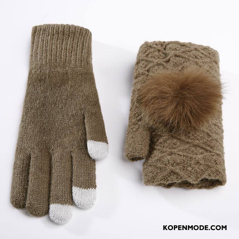 Handschoenen Dames Paardrijden Vrouwen Pluche Winter Pompom Schattig