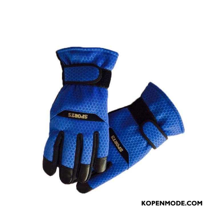 Handschoenen Heren Antislip Outdoor Winter Mannen Blijf Warm Mesh Blauw