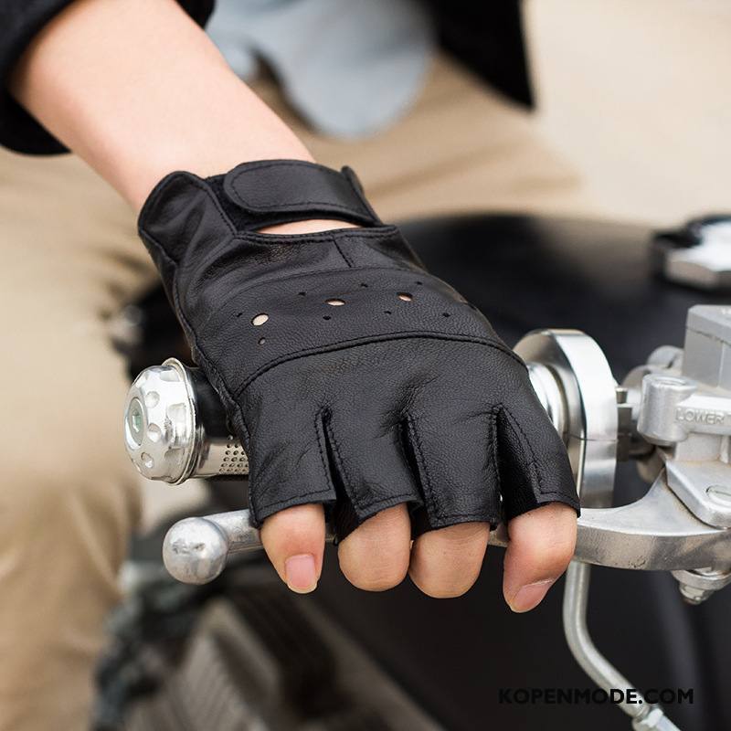 Handschoenen Heren Mannen Worstelen Tactiek Herfst Outdoor Schapenleer Zwart