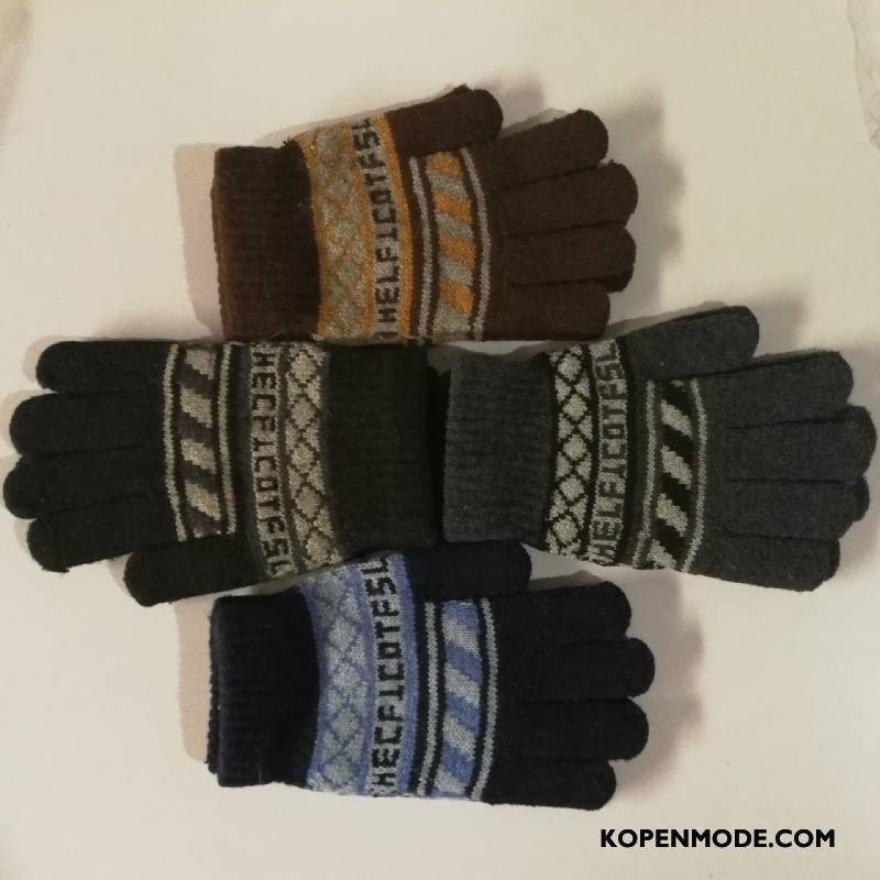 Handschoenen Heren Mode Mannen Wollen Casual Blijf Warm Geel Oranje
