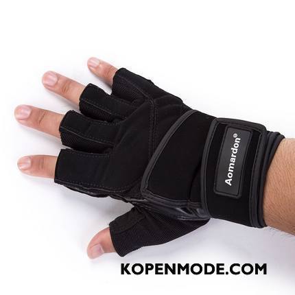 Handschoenen Heren Opleiding Instrumenten Antislip Sport Geschiktheid Dumbbell Zwart