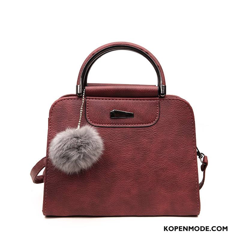 Handtas Dames Speciale Nieuw Schoudertas Vrouwen Zomer Pompom Rood