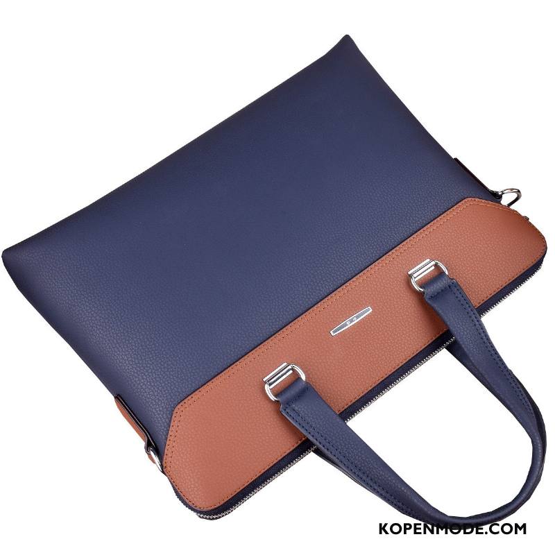 Handtas Heren Messenger Tas Aktetas Computer Tas Business Rugzak Casual Blauw