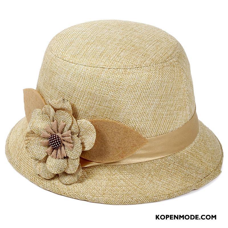 Hoeden Dames Casual Mini Vrouwen Voorjaar Outdoor Bloemen Beige