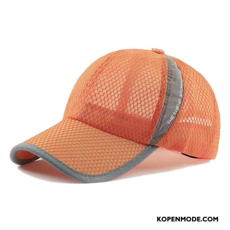 Hoeden Heren Mesh Outdoor Honkbal Hoed Ademend Mannen Vrouwen Oranje Rood