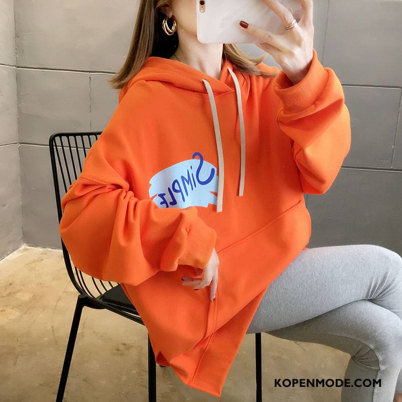 Hoodies Dames Dunne Trend Herfst Vrouwen Voorjaar Jas Oranje