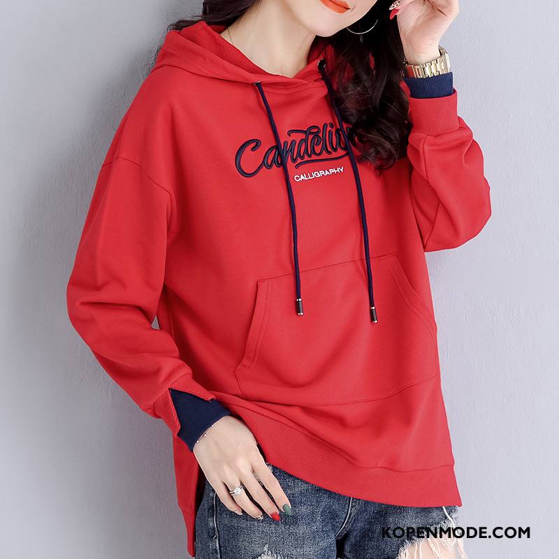 Hoodies Dames Dunne Voorjaar Vrouwen Herfst Nieuw Met Capuchon Rood