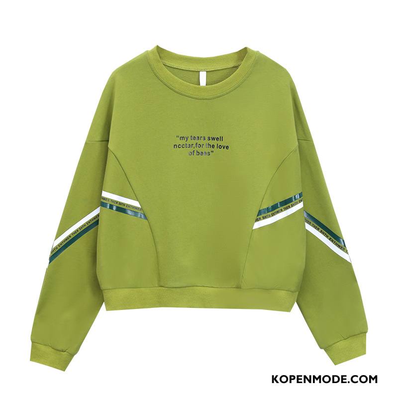 Hoodies Dames Kort Vrouwen Jas Jasje Herfst Nieuw Groen