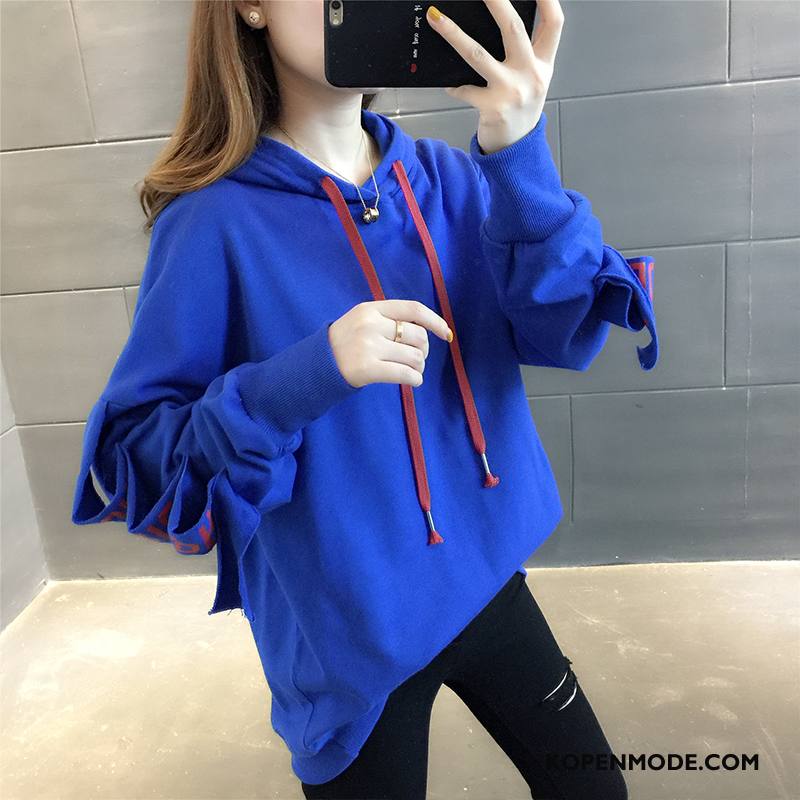 Hoodies Dames Mini Jasje Trend Losse Mode Nieuw Blauw Rood