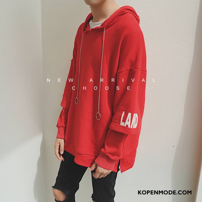 Hoodies Heren 2018 Jas Herfst Bedrukken Mannen Mouw Rood