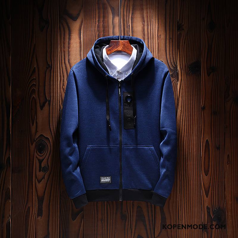 Hoodies Heren Cardigan Mannen Lange Mouwen 2018 Nieuw Marineblauw