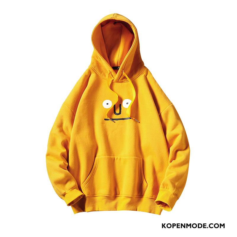 Hoodies Heren Jasje Losse Super Trendy Merk Mooi Mannen Geel