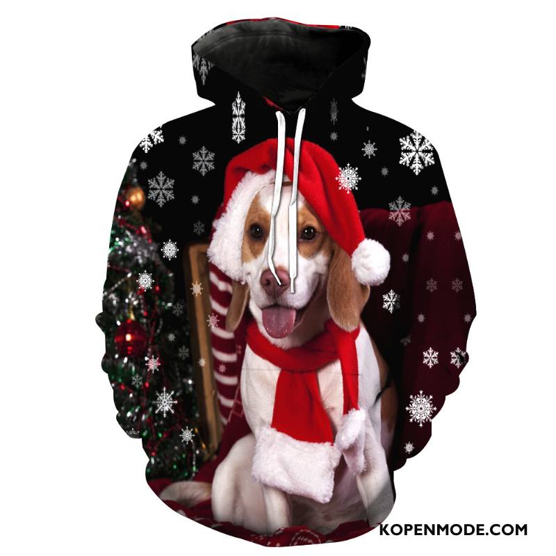 Hoodies Heren Koel Pullover Met Capuchon Kerstmis Mannen Trend Zwart