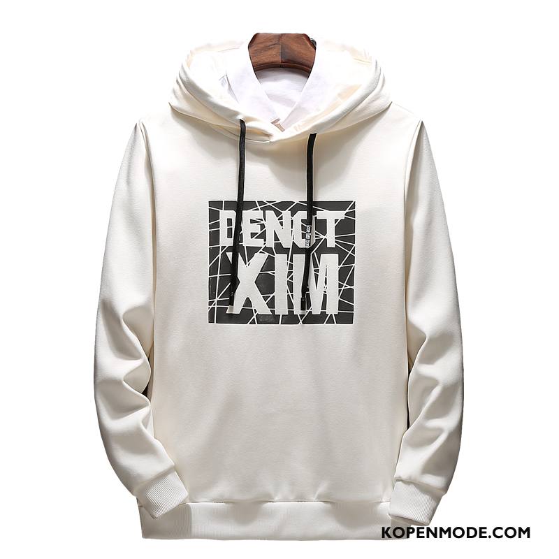 Hoodies Heren Losse Jas Sport Trendy Merk Herfst Student Wit