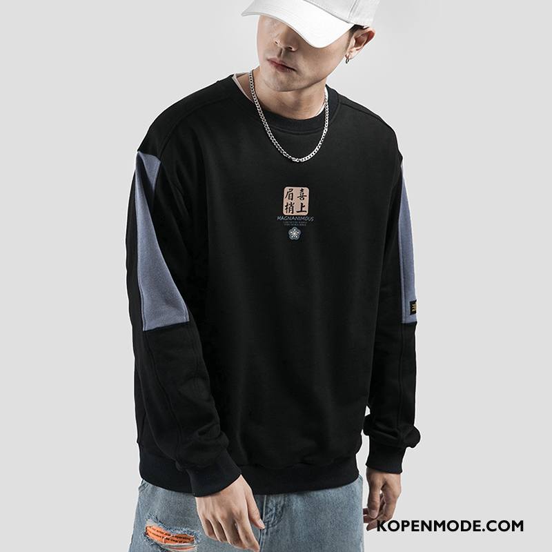 Hoodies Heren Mannen Herfst Vintage Trend Jasje Hip-hop Zwart