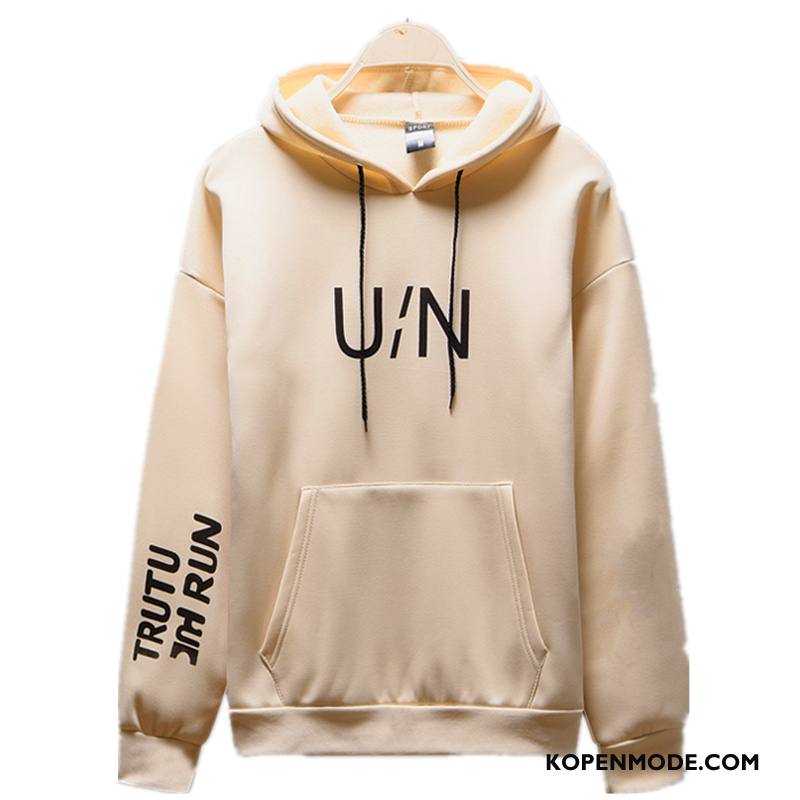 Hoodies Heren Mannen Slim Fit Pullover 2018 Herfst Nieuw Geel Beige