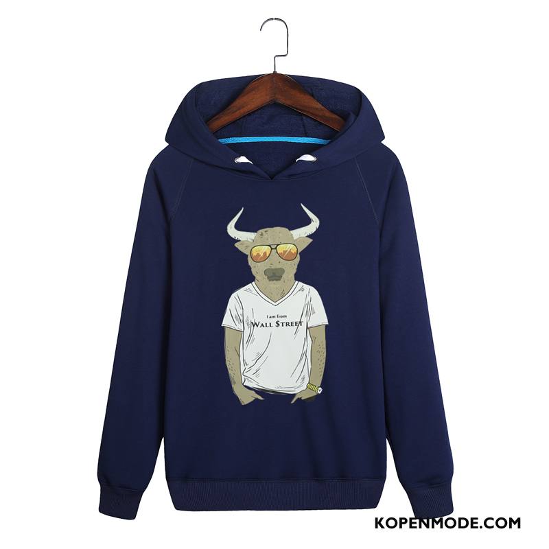 Hoodies Heren Mannen Trend 2018 Mode Winter Zijde Donkerblauw