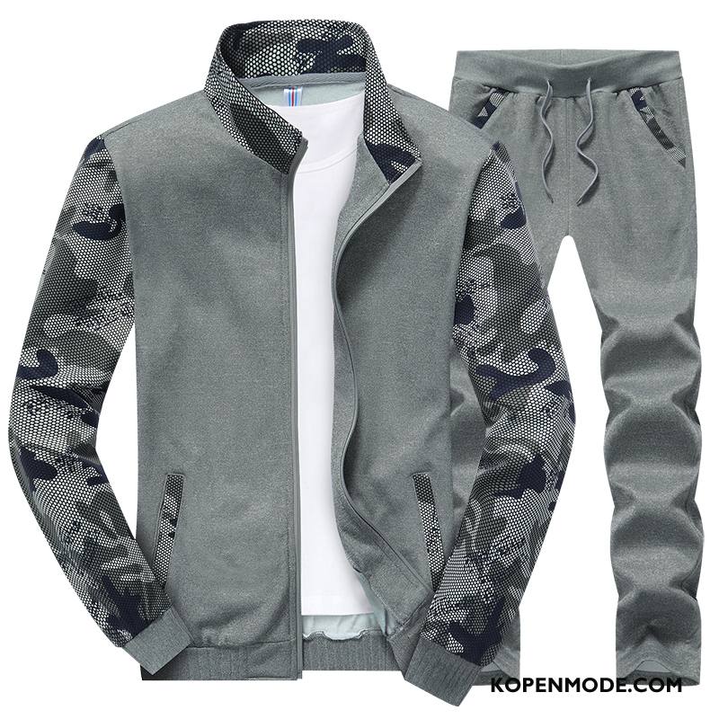 Hoodies Heren Mode Winter Sport Jeugd Mannen Trend Camouflage Grijs Licht