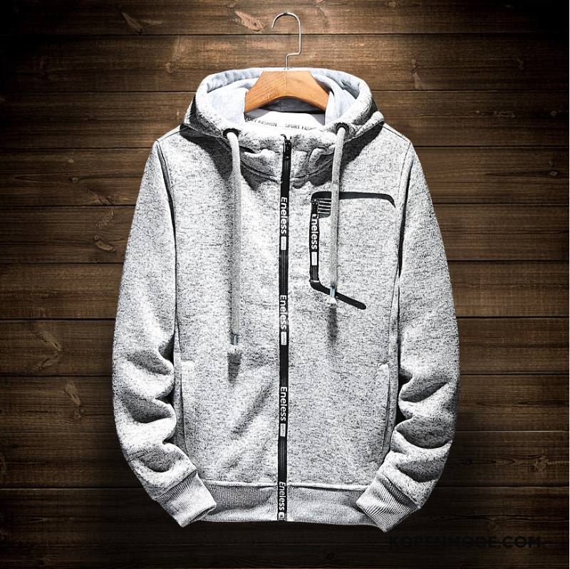 Hoodies Heren Nieuw Sport Trend Verkoop Rits Mannen Grijs