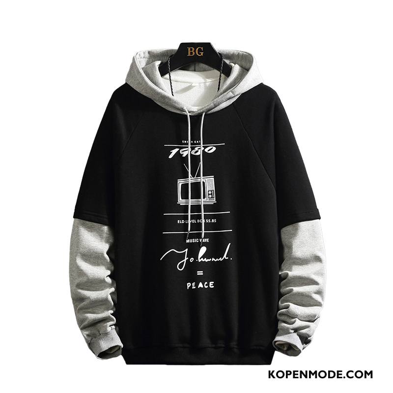 Hoodies Heren Sport Student Jas Vet Trend Herfst Zwart