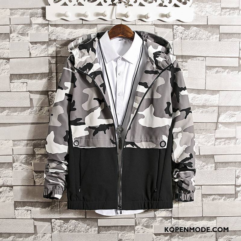Jassen Heren 2018 Nieuw Jasje Herfst Student Jeugd Camouflage Grijs
