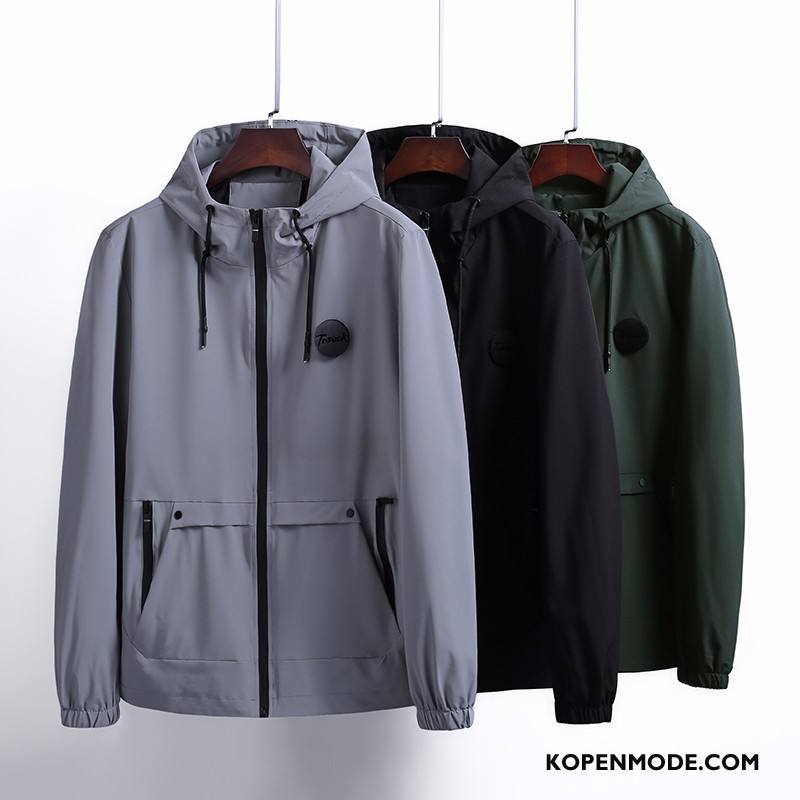 Jassen Heren 2018 Slim Fit Jeugd Mannen Herfst Trend Grijs