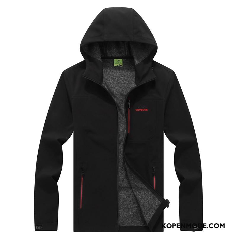 Jassen Heren Dun Outdoor Hoodie Herfst Mannen Casual Zwart