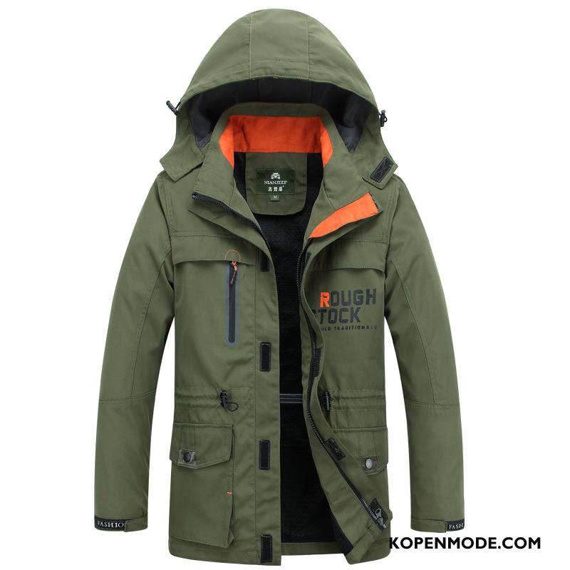 Jassen Heren Lange Mouwen Herfst Hoodie Winter Mannen Outdoor Legergroene