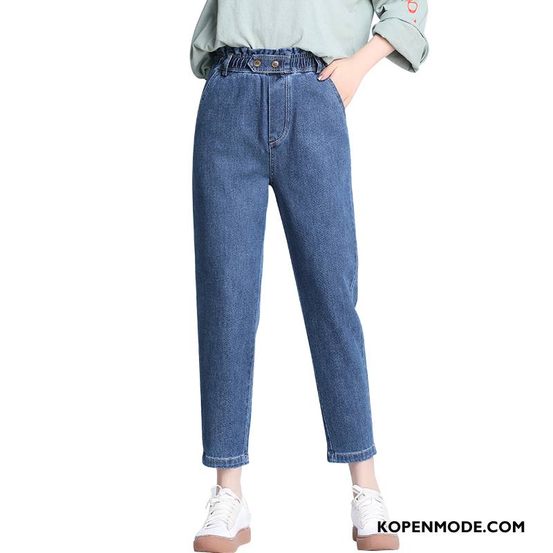 Jeans Dames Casual Mode Spijkerbroek Jeans Herfst Trend Denim Blauw