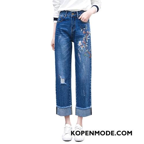 Jeans Dames Dunne 2018 Mode Casual Voorjaar Eenvoudige Blauw