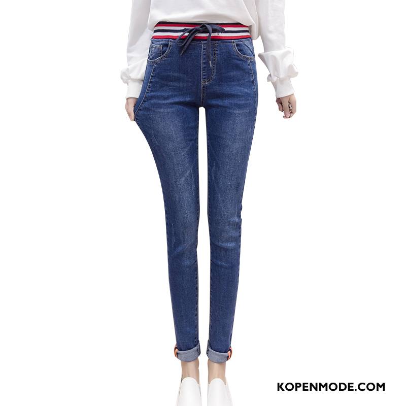 Jeans Dames Elastiek Trend Broek Spijkerbroek Jeans Harlan Grote Maten Donkerblauw