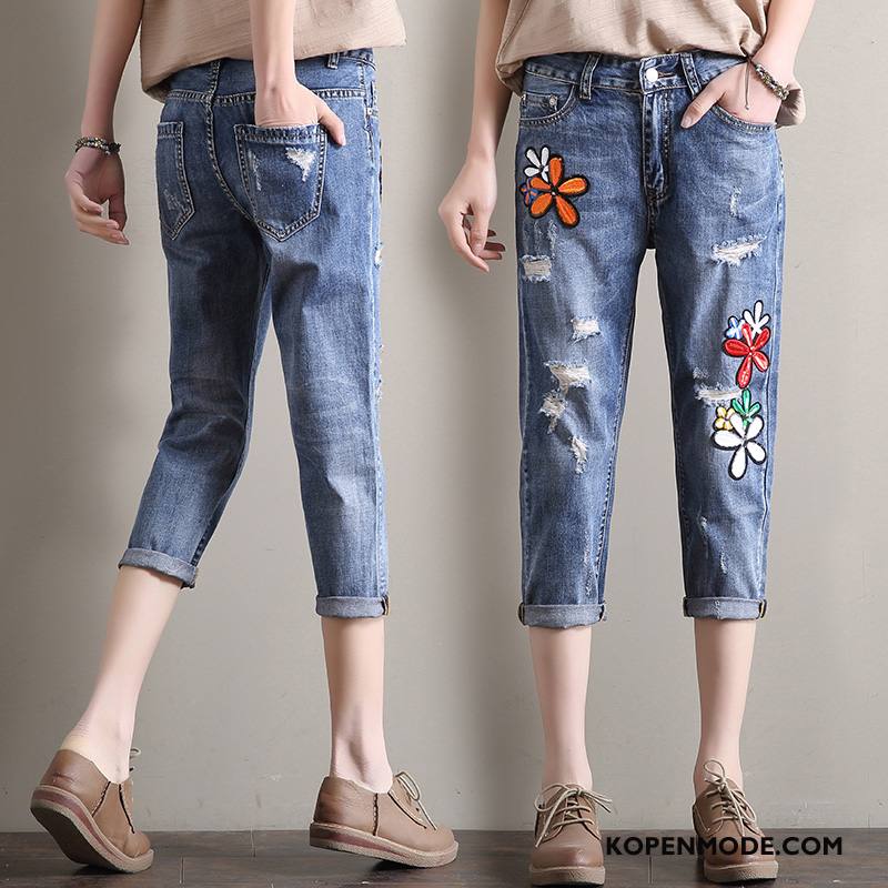 Jeans Dames Elegante Zomer 2018 Mode Spijkerbroek Jeans Eenvoudige Blauw