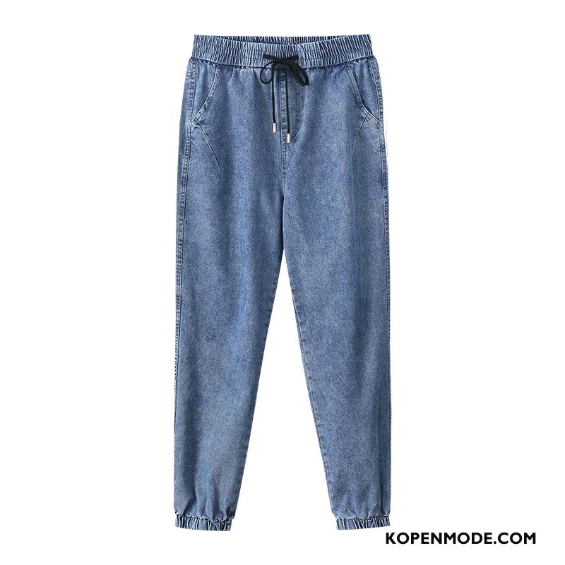 Jeans Dames Harlan Losse Nieuw Spijkerbroek Jeans Hoge Taille Strak Blauw Rood