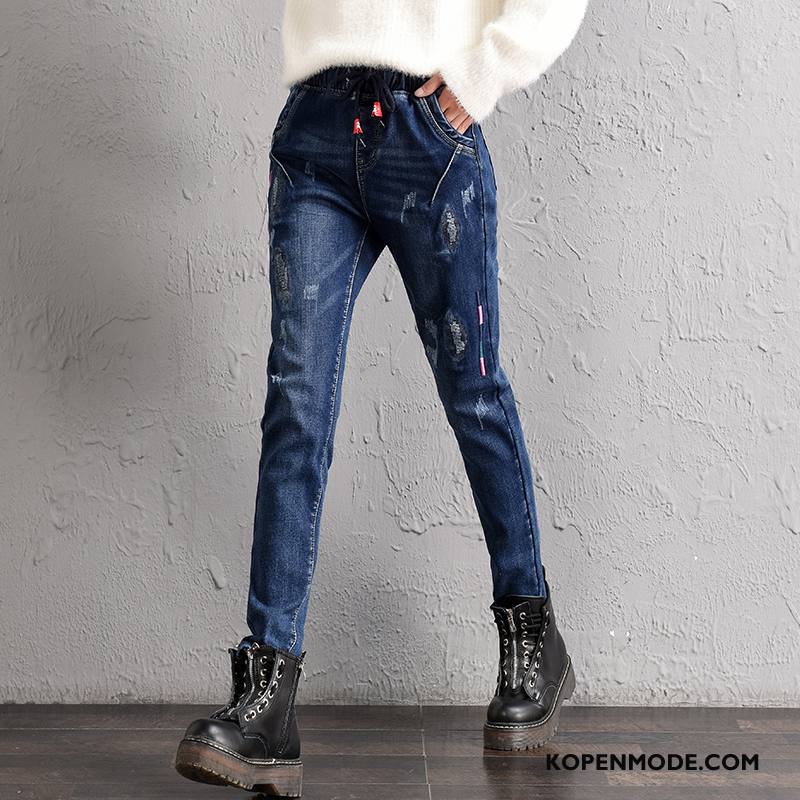 Jeans Dames Potlood Broek Mode Trend 2018 Spijkerbroek Jeans Casual Blauw