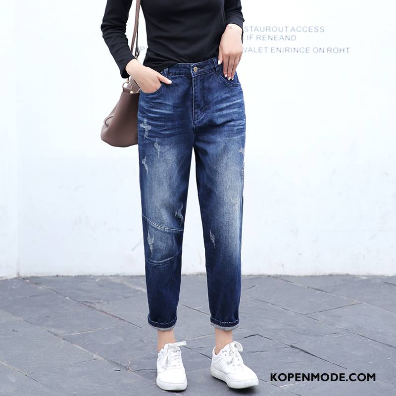 Jeans Dames Slim Fit Herfst Elegante Spijkerbroek Jeans Mode Denim Blauw