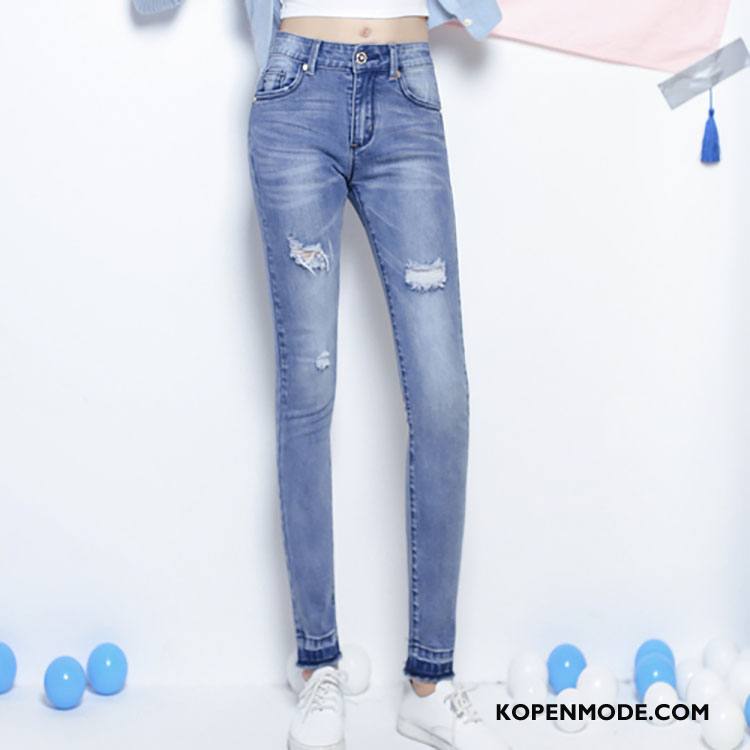 Jeans Dames Spijkerbroek Jeans 2018 Persoonlijk Trend Mode Skinny Blauw