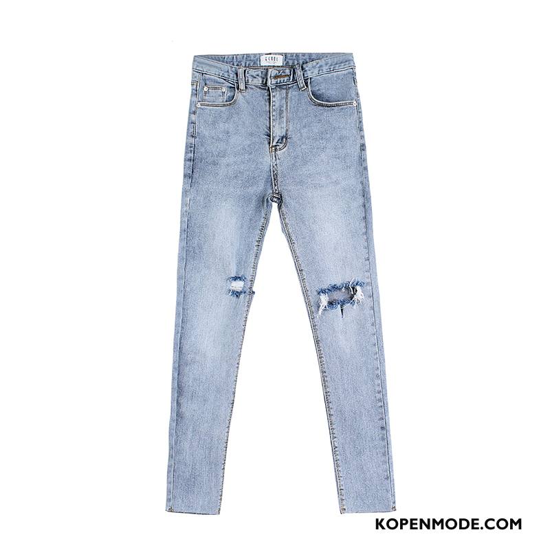 Jeans Dames Spijkerbroek Jeans Dunne Vrouwen Zomer Slim Fit Mini Blauw Rood