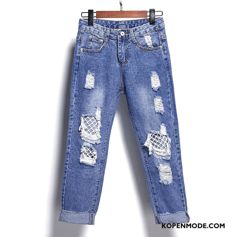 Jeans Dames Spijkerbroek Jeans Elegante Gescheurd 2018 Zomer Hoge Taille Blauw