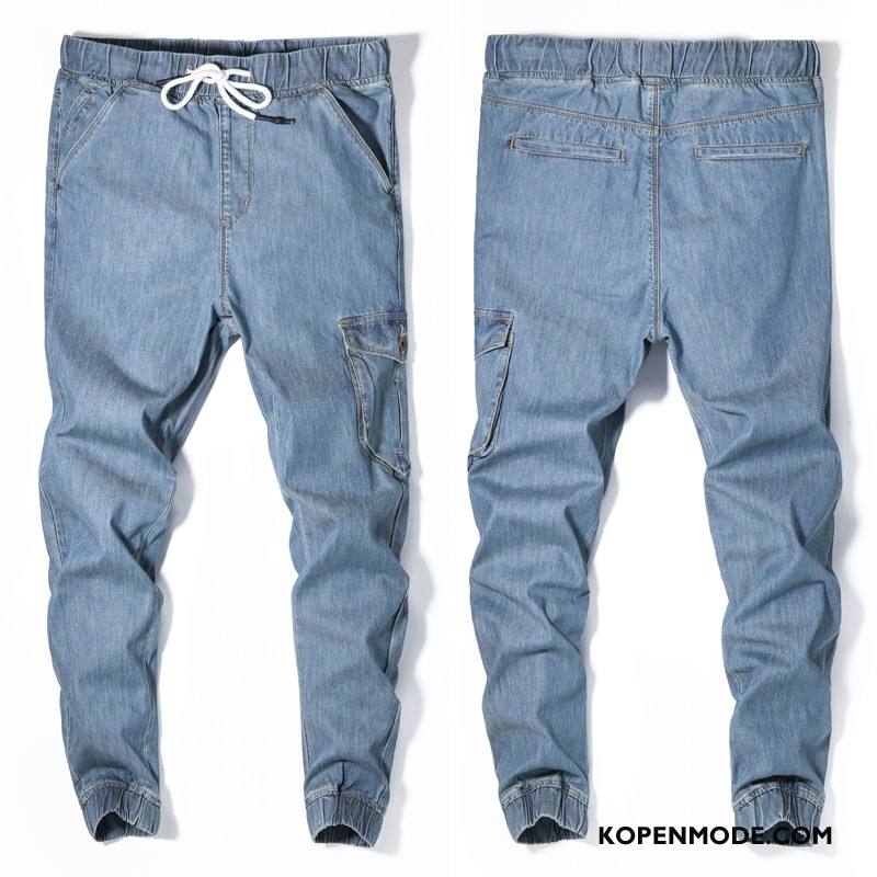 Jeans Heren Broek Trend Meer Zakken Mannen Denim Harlan Blauw