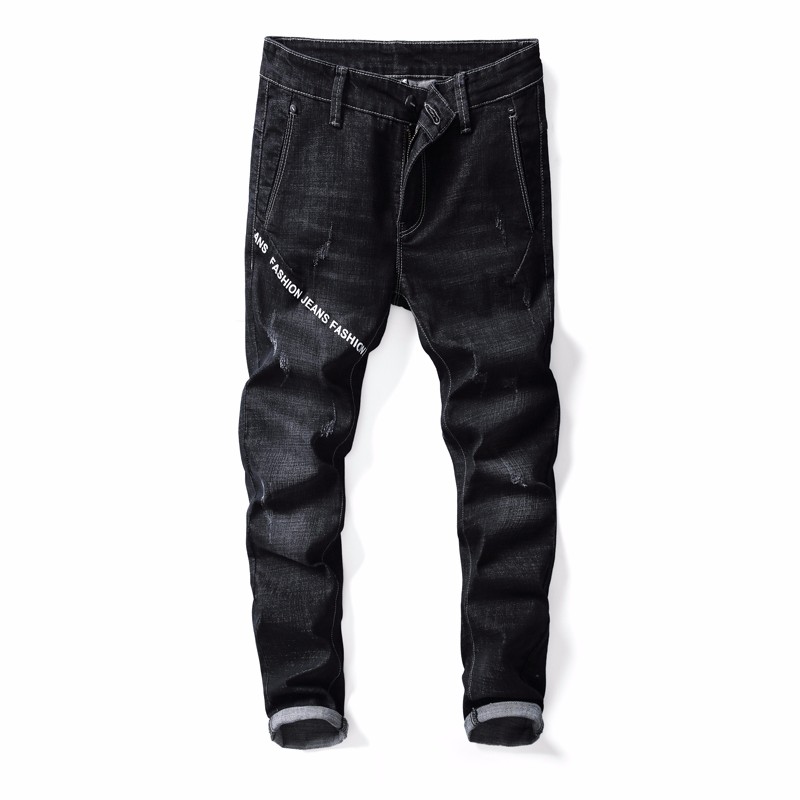 Jeans Heren Herfst Mini Winter Elastiek Zwart