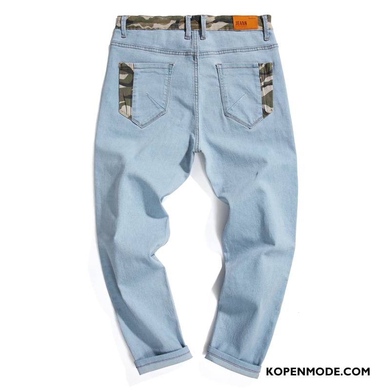 Jeans Heren Hip-hop Spijkerbroek Jeans Mini Losse Harlan Herfst Lichtblauw