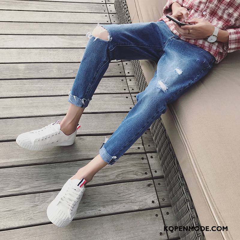 Jeans Heren Mannen Voorjaar Trend Student Rechtdoor Spijkerbroek Jeans Blauw