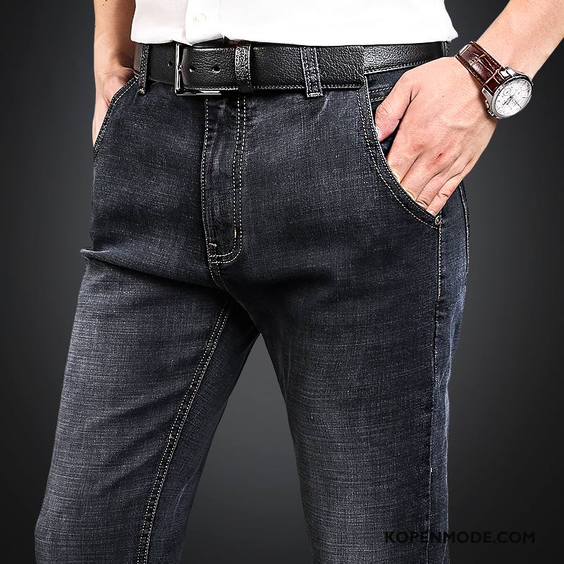 Jeans Heren Mid Taille Mannen Spijkerbroek Jeans Voorjaar Denim Herfst Zwart