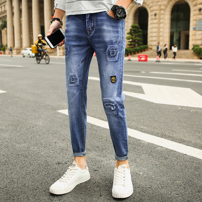 Jeans Heren Mode 2018 Spijkerbroek Jeans Nieuw Blauw