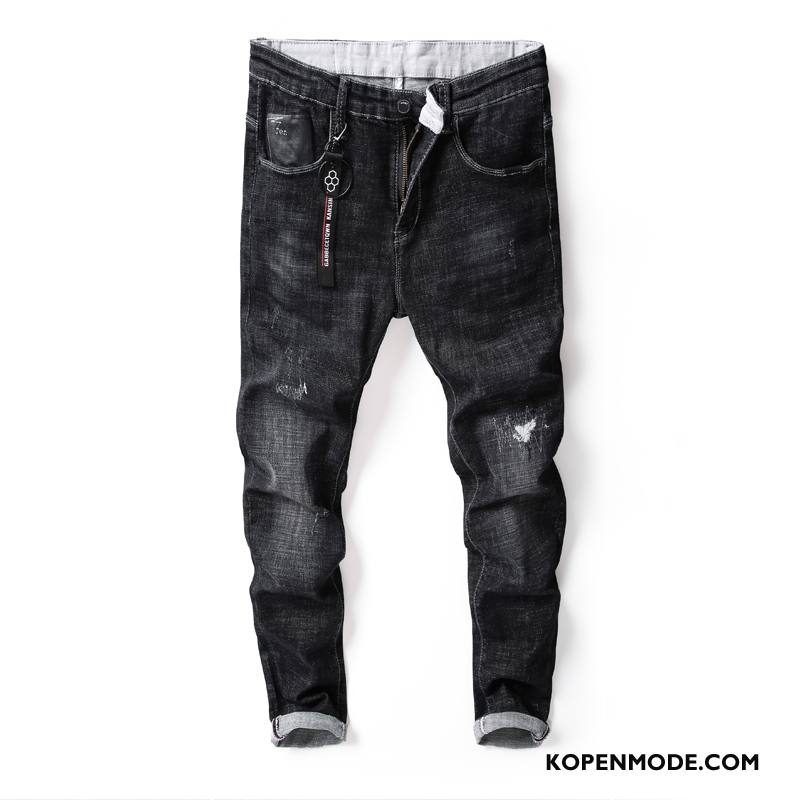 Jeans Heren Mode Broek Trendy Merk Denim Zwart