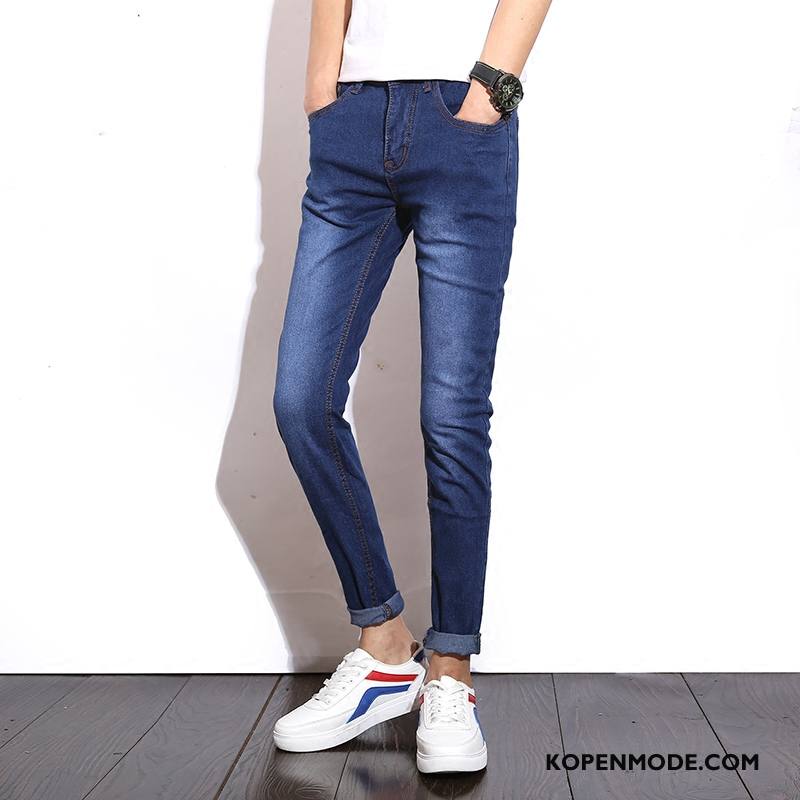 Jeans Heren Slim Fit Denim Mannen Broek Speciaal Blauw