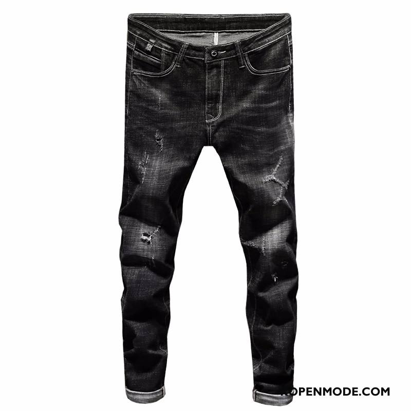 Jeans Heren Spijkerbroek Jeans Lange Voorjaar Herfst Potlood Broek Trendy Merk Zwart Grijs