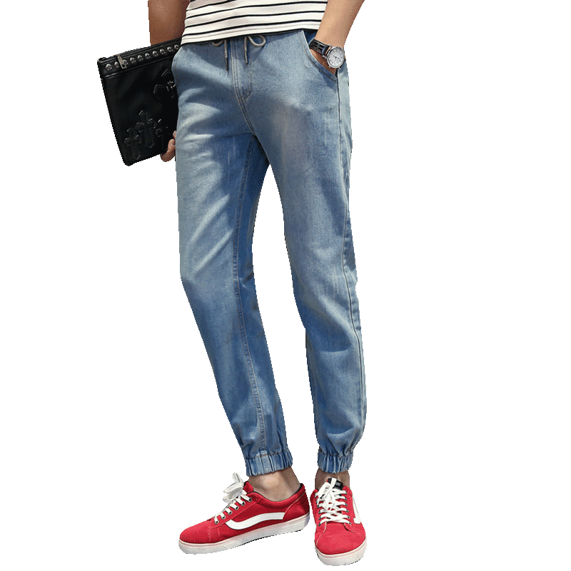 Jeans Heren Spijkerbroek Jeans Mini Comfortabele Mode Casual Ademende Lichtblauw Effen Kleur