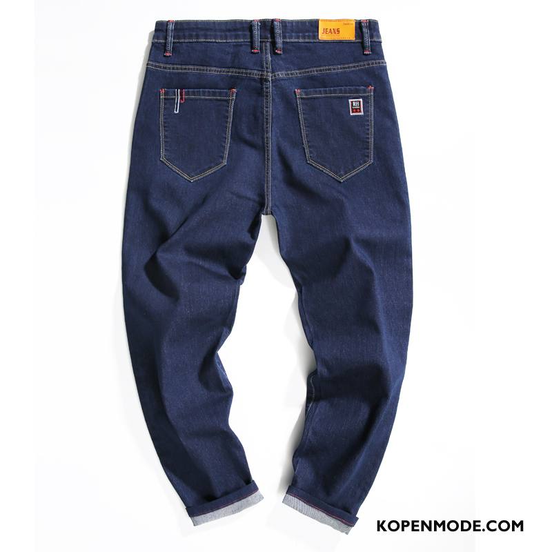 Jeans Heren Trend Losse Spijkerbroek Jeans Mini Hip-hop Nieuw Blauw