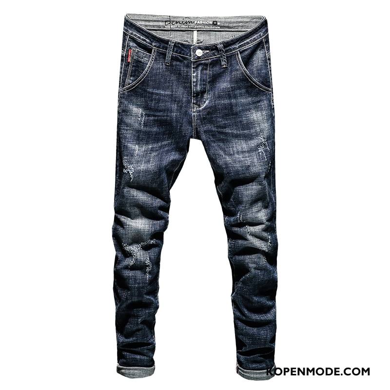 Jeans Heren Voorjaar Nieuw Trend Mini Casual 2018 Blauw